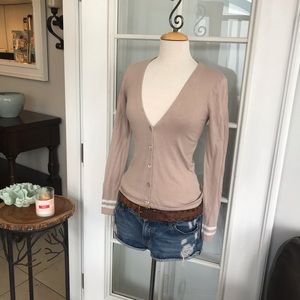 Sexy Plunge v neck button down sweater shirt